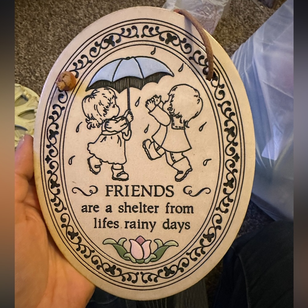 Trinity Pottery Wall Art - Friends are a shelter from lifes rainy days